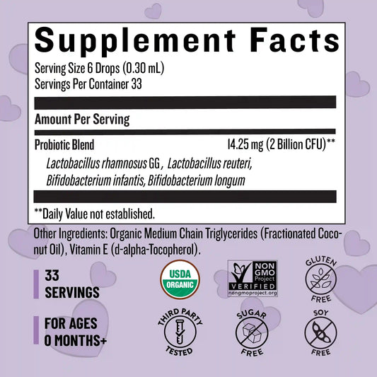 Organic Baby and Toddler Probiotic Drops